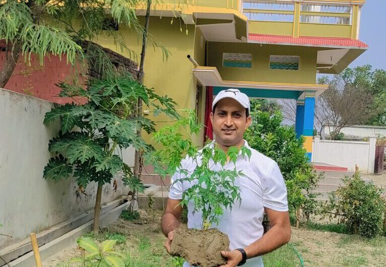 आज “विश्व पर्यावरण दिवस” के अवसर पर अपने घर के प्रांगण में वृक्षारोपण किया I